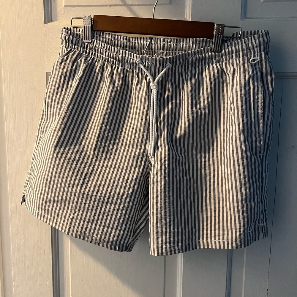 Intimissimi Uomo Italian Men’s Seersucker Swim Trunks Large